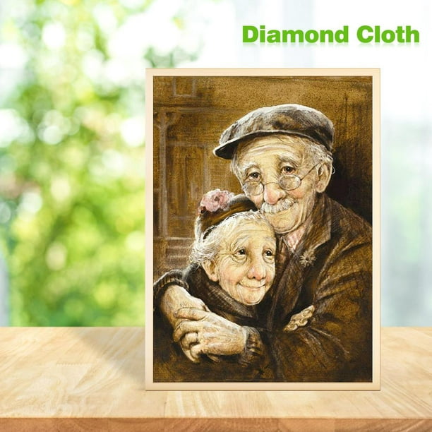 DIY Diamond Painting Embroidery 5D Full Drill Old Couple Kits Art Leisure Decor 